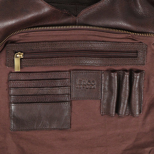 Dario Suede Leather Crossbody Bag - Brown