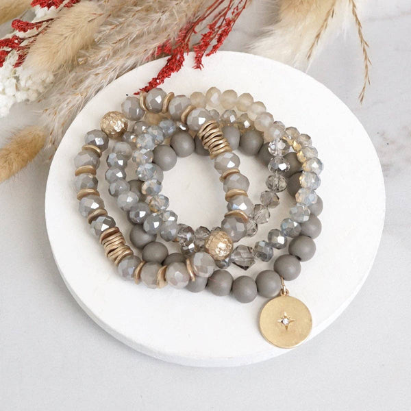 Moonlit Beaded Bracelet Stack