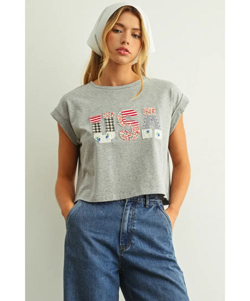 USA Patchwork Tee