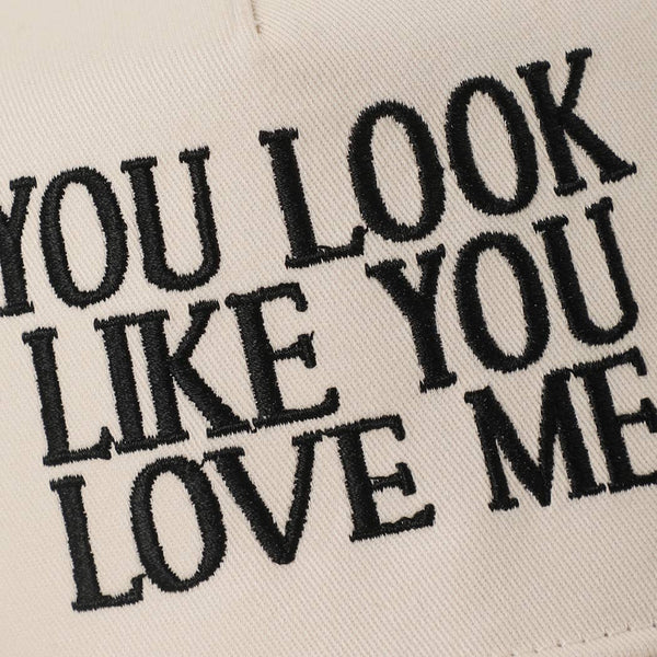 You Look Like You Love Me Embroidered Animal Print Trucker Hat