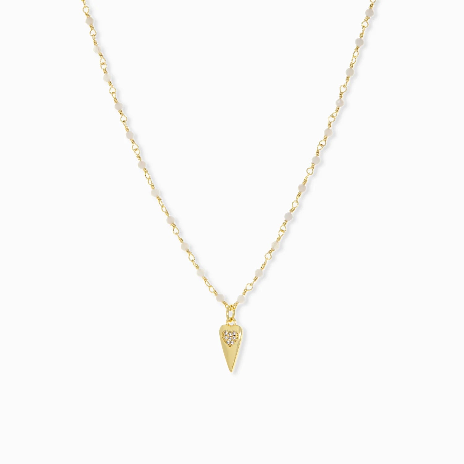 Pave Elongated Heart Necklace