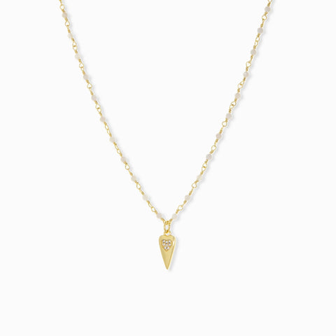 Pave Elongated Heart Necklace