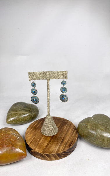 Flower Medallion Drop Earrings