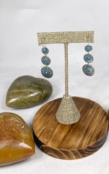 Flower Medallion Drop Earrings