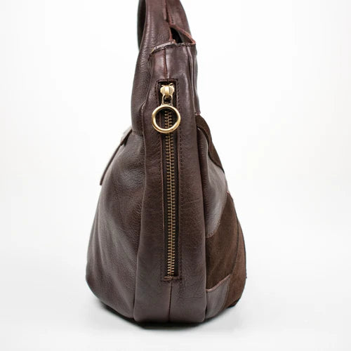 Dario Suede Leather Crossbody Bag - Brown