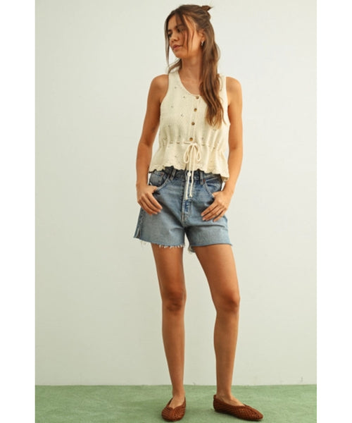 Rosa Scallop Hem Knit Top