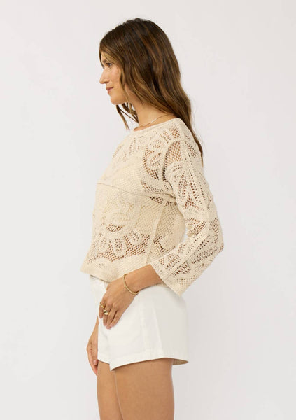 Rhea Long Sleeve Crochet Top