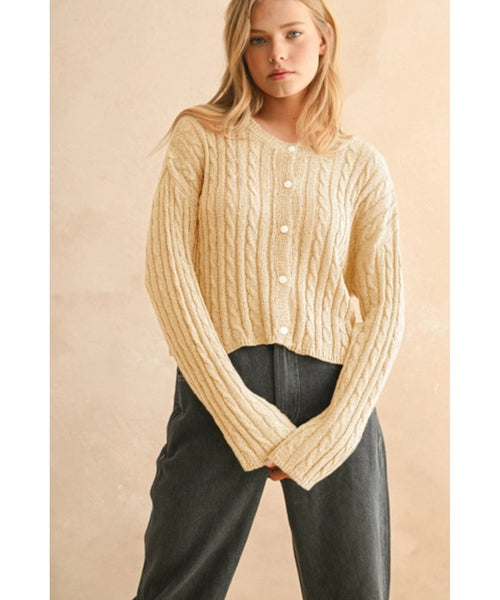 Jenny Light Weight Cable Knit Cardigan