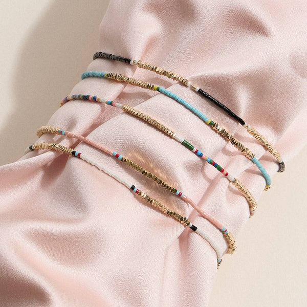 Colorful Seed Bead Anklet - Pink