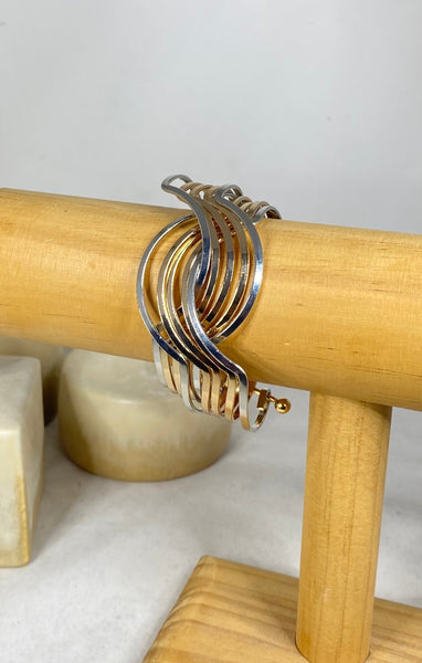 Crossover Cuff Bracelet - Gold/Silver