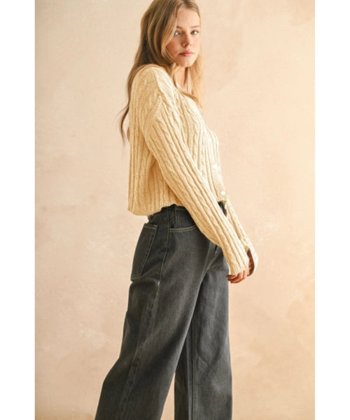 Jenny Light Weight Cable Knit Cardigan