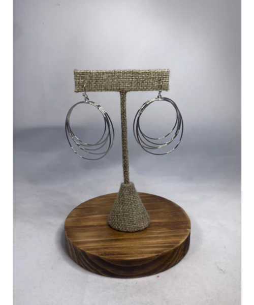 Silver Multi Hoop Earrings - Silver