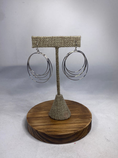 Silver Multi Hoop Earrings - Silver