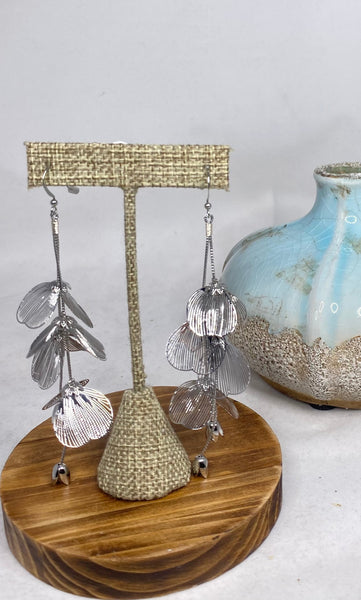 Falling Flowers Drop Earrings - Silver