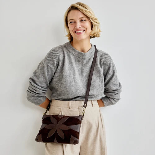 Stella Suede Leather Crossbody Bag