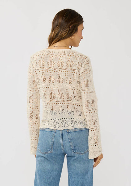 Jazzlyn V-Neck Crochet Knit Top