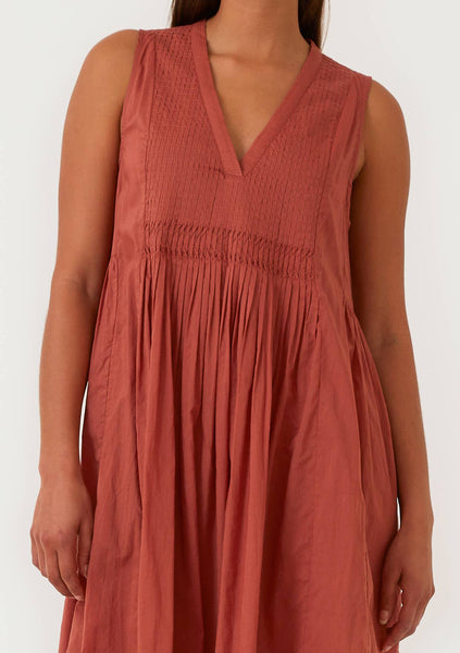 Lara Pleated V Neck Maxi Dress