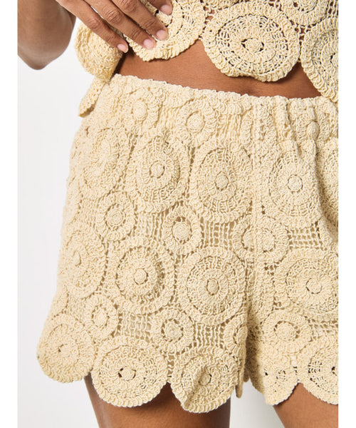 Indigio Crochet Scallop Hem Shorts