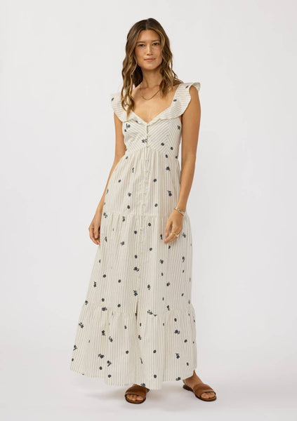Indie Embroidered Tiered Maxi Dress