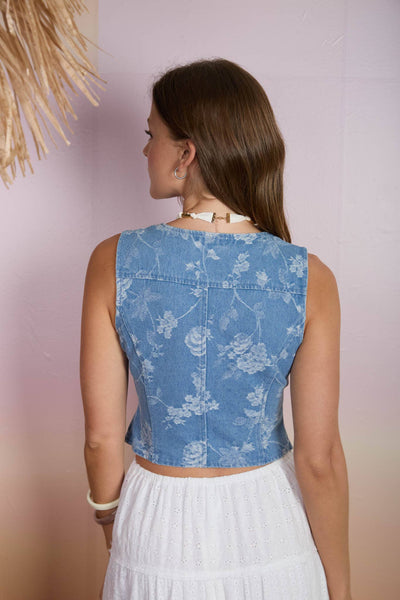 Millie Button Down Floral Vest