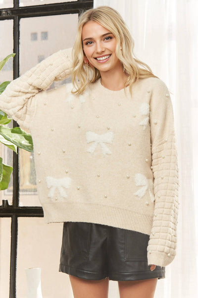 Dolly Bow Embellished Sweater