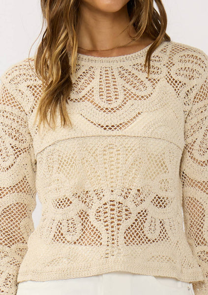 Rhea Long Sleeve Crochet Top