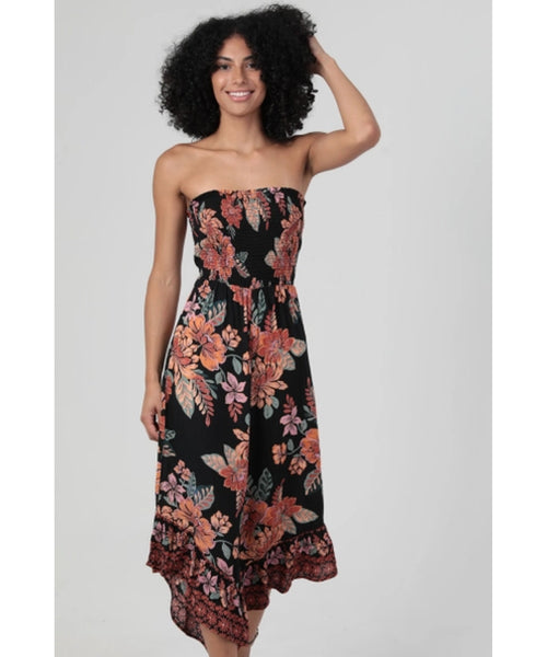 Iris Floral Strapless Jumper