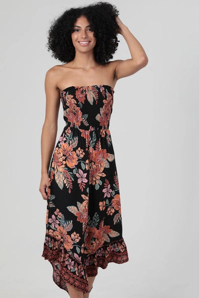 Iris Floral Strapless Jumper