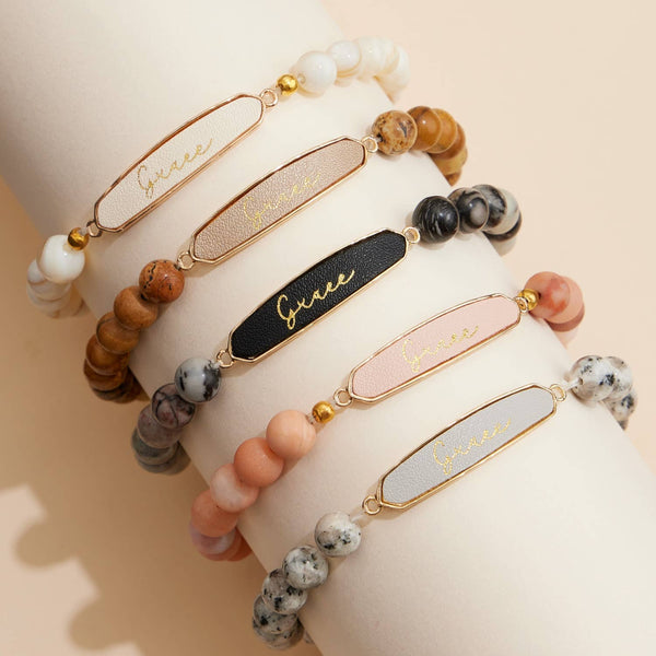 Grace Natural Stones Beaded Bracelet - Pink