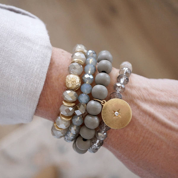 Moonlit Beaded Bracelet Stack
