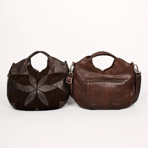 Dario Suede Leather Crossbody Bag - Brown