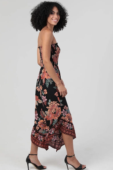 Iris Floral Strapless Jumper
