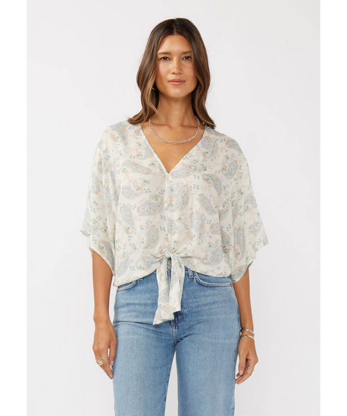 Pretty in Paisley Tie-Front Blouse