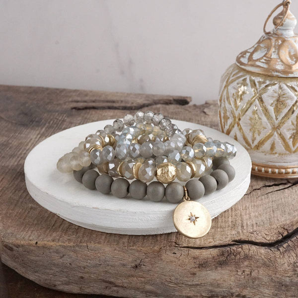 Moonlit Beaded Bracelet Stack