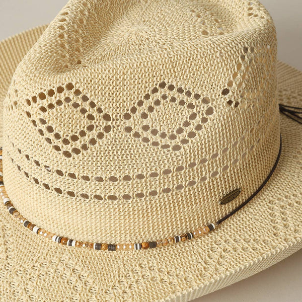 Cowboy Hat Panama Adjustable - Beige