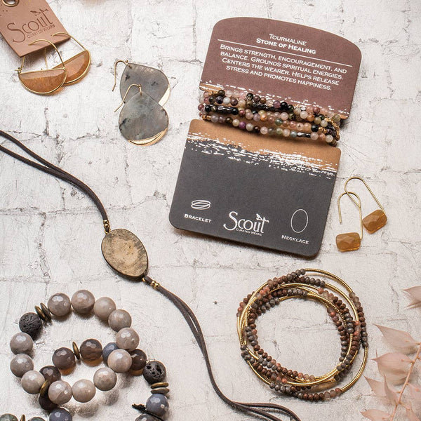 Stone Wrap Bracelet/Necklace: Tourmaline - Stone of Healing