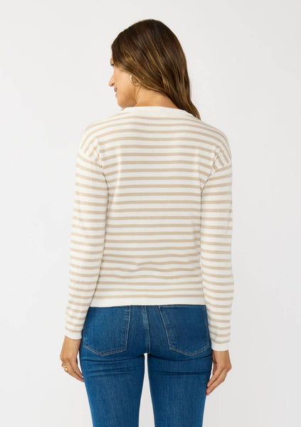 Kyle Stripe Front Knot Pullover Sweater