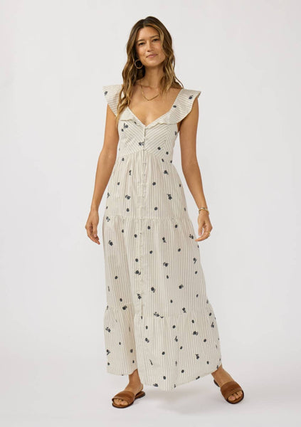 Indie Embroidered Tiered Maxi Dress