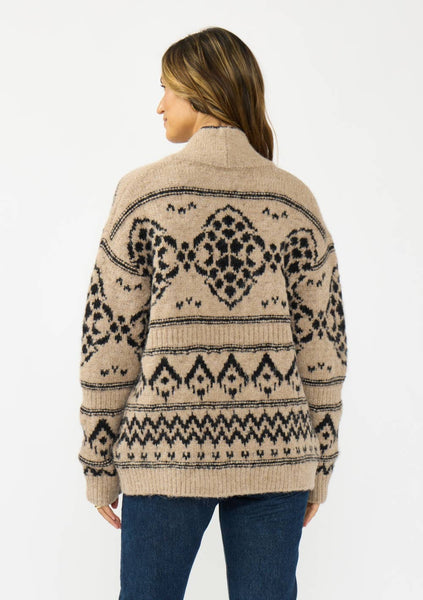 Kaya Tribal Button Front Sweater Cardigan