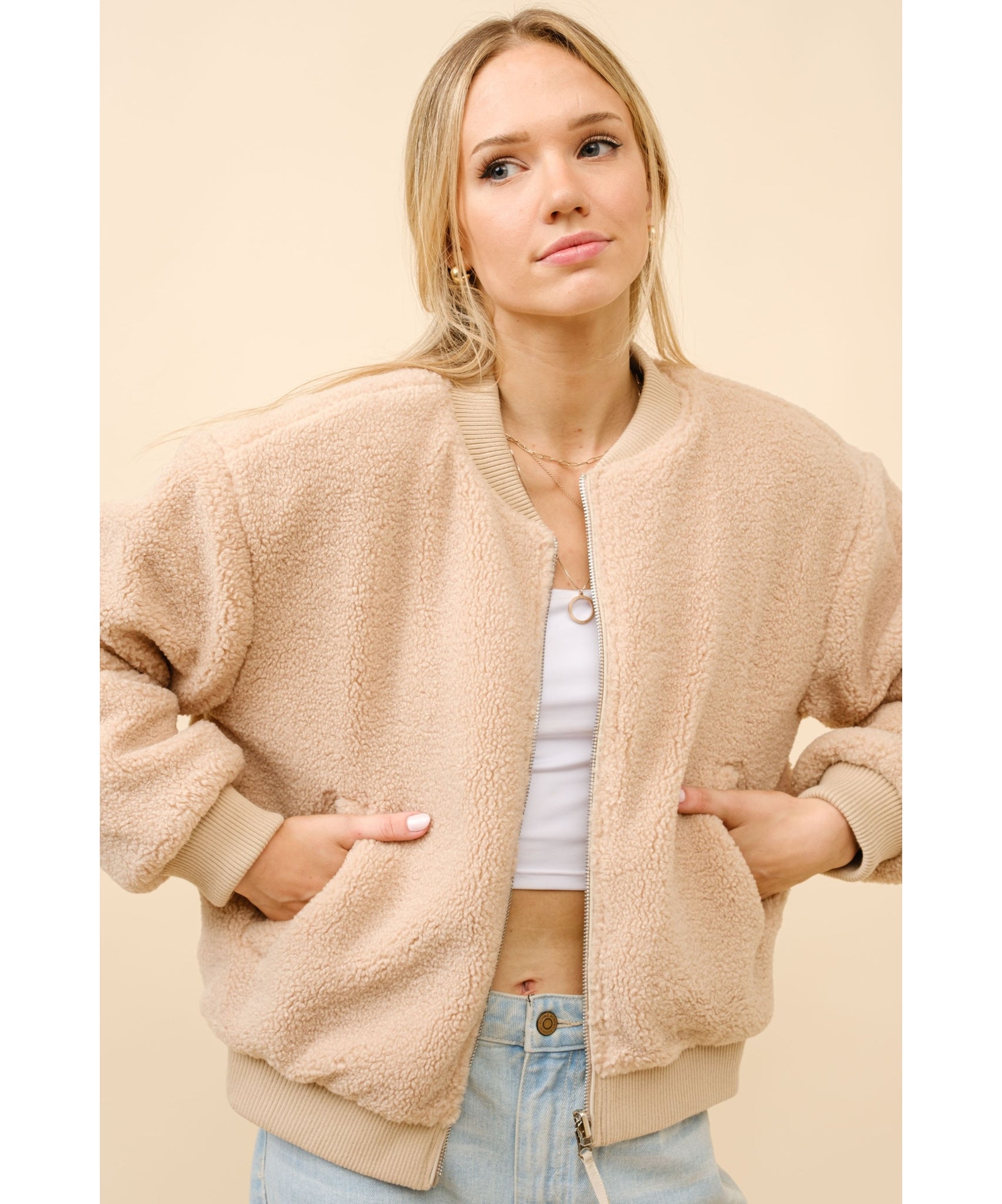 Reversible Fleece Quilted Bomber Jacket