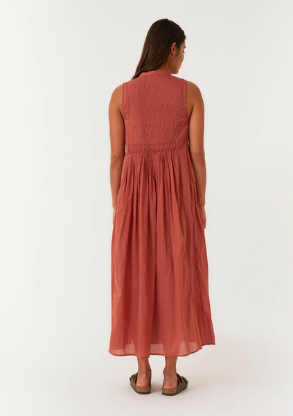 Lara Pleated V Neck Maxi Dress