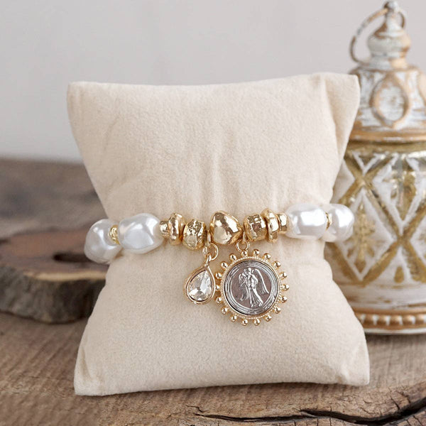 Pearl Angel Charm Bracelet – Gilded Keepsake