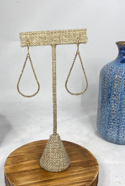 Crystal Flexible Teardrop Earring - Gold