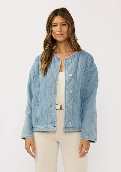Donni Quilted Denim Jacket With Pockets