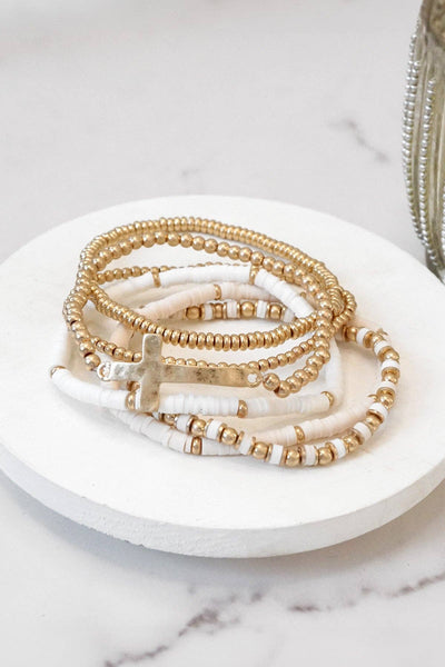 Sideways Cross Bracelet Stack