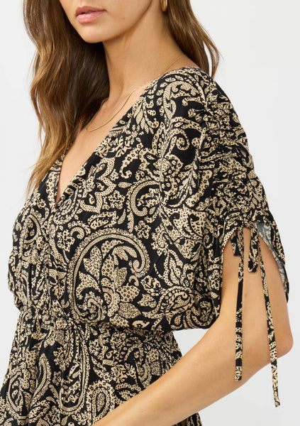 Maisie Ruched Sleeve Peplum Top