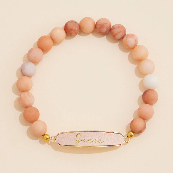 Grace Natural Stones Beaded Bracelet - Pink