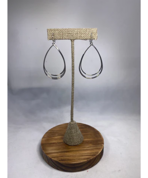 Silver Teardrop Earrings - Silver
