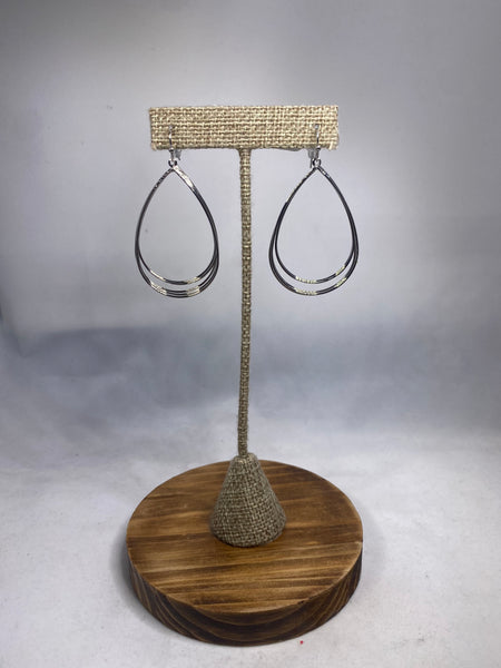 Silver Teardrop Earrings - Silver