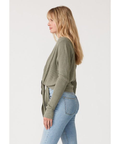 Piper Tie Front Cardigan - Olive